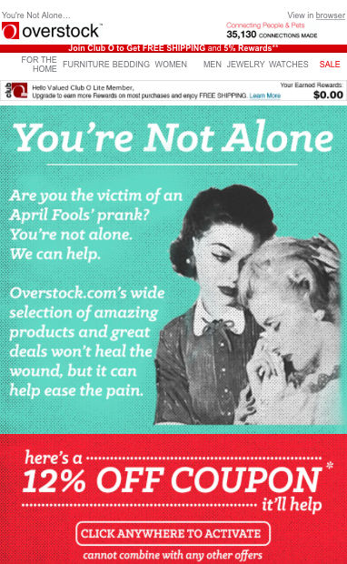April Fools email example