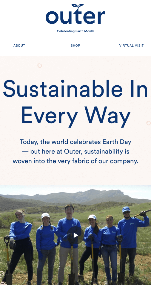 Example of a good Earth Day email
