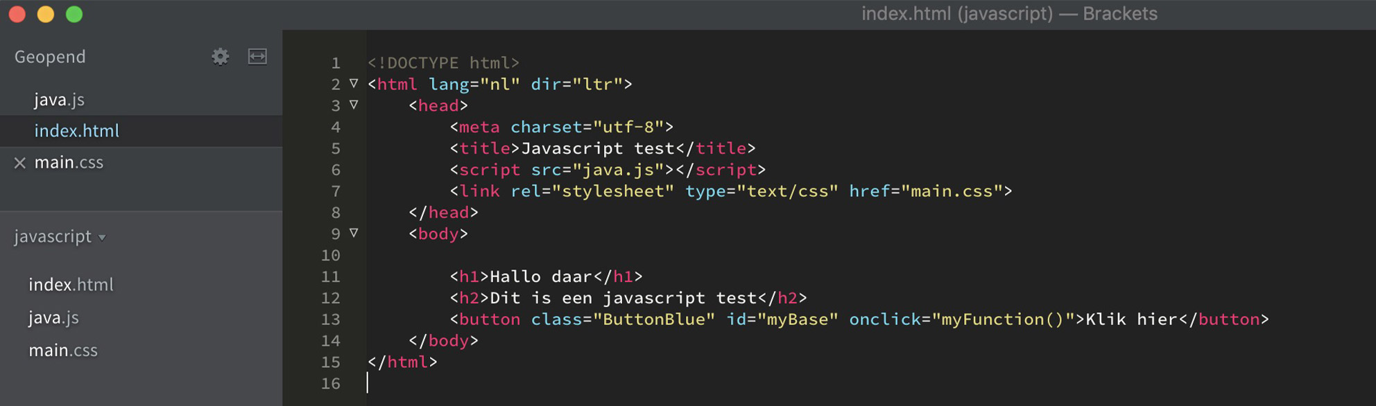 Brackets code editor