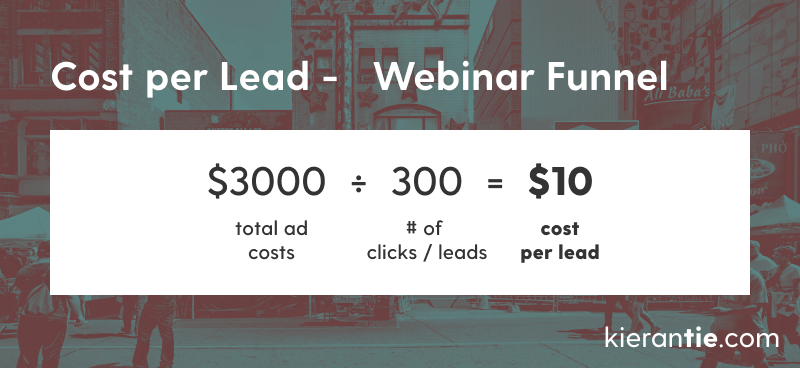 Webinar funnel cost per lead