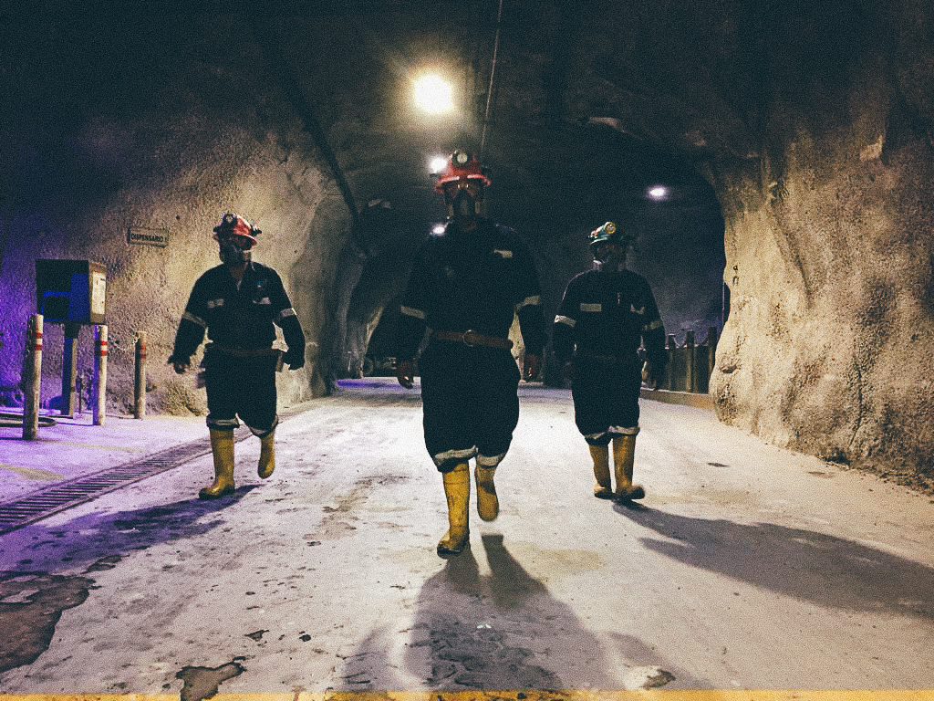 Miners walking out the mine