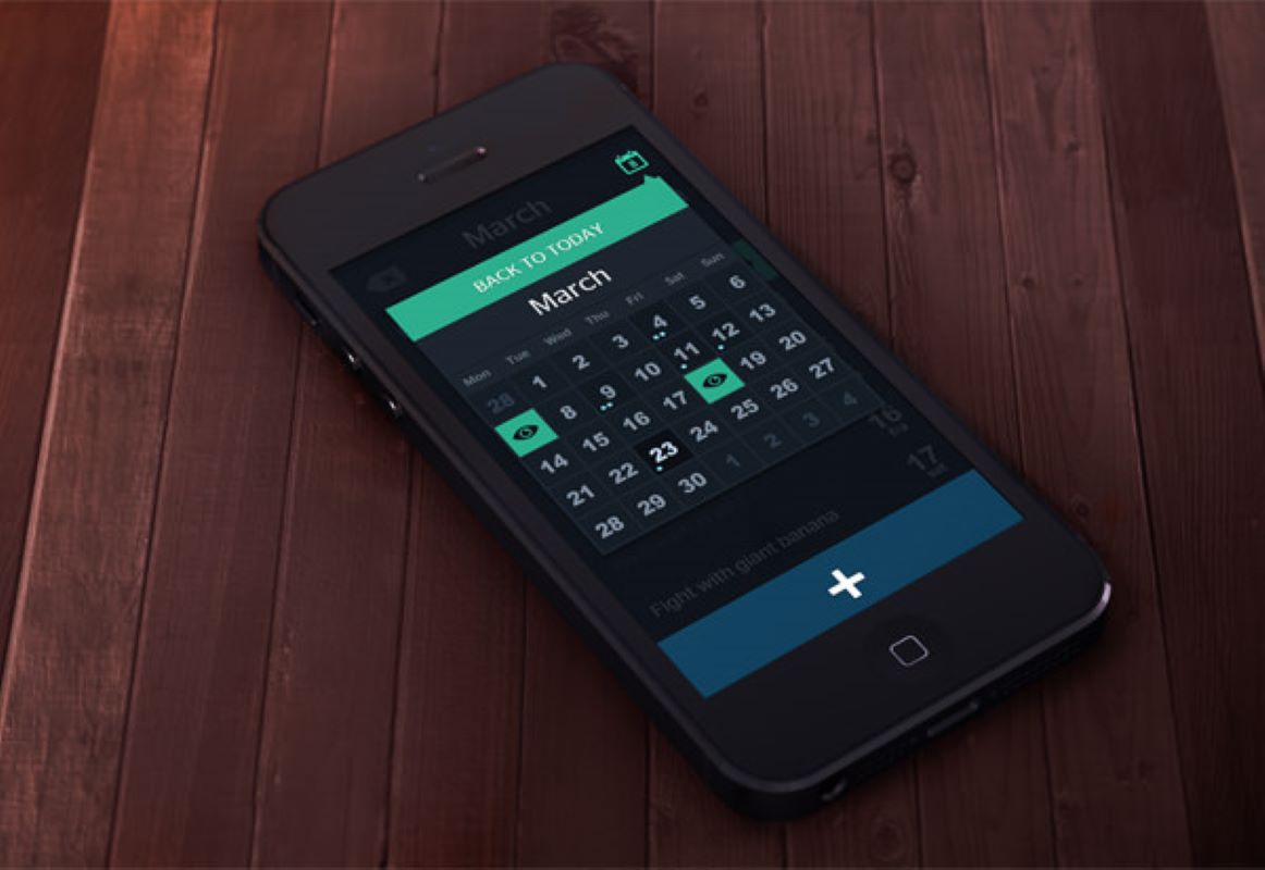 A calendar on a smart phone