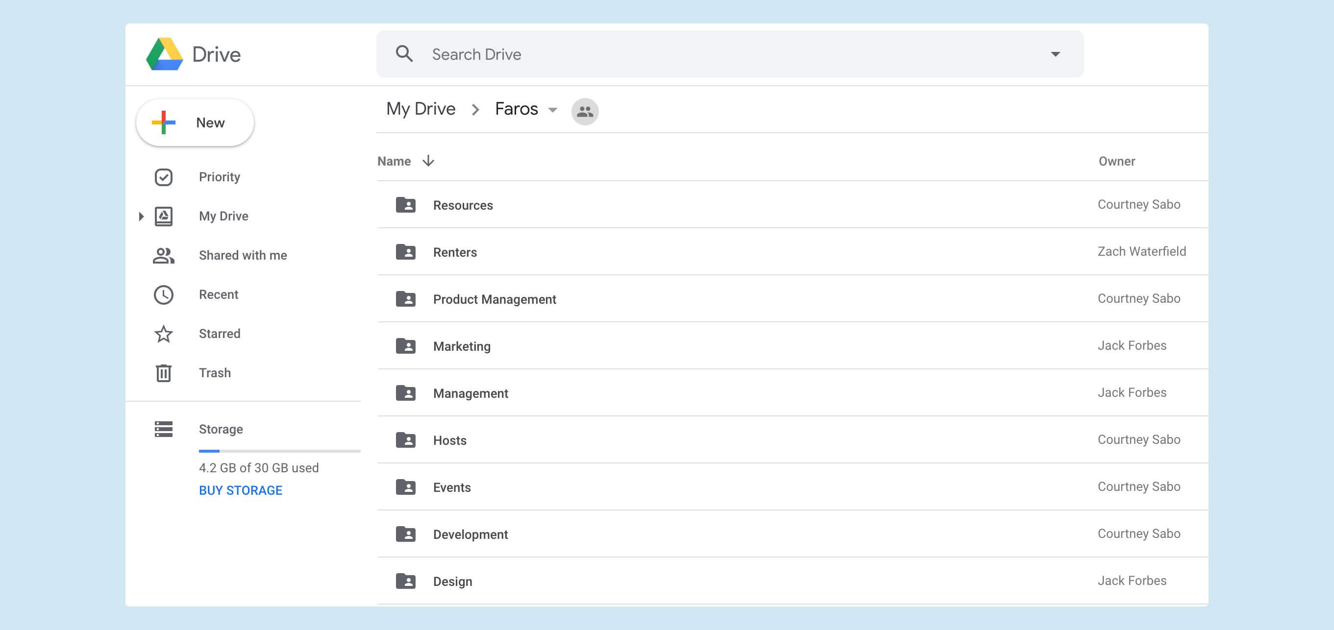 Faros Google Drive folders