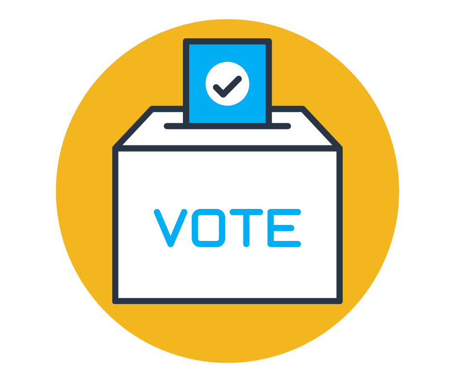 garphic: ballot box with vote written on the front.