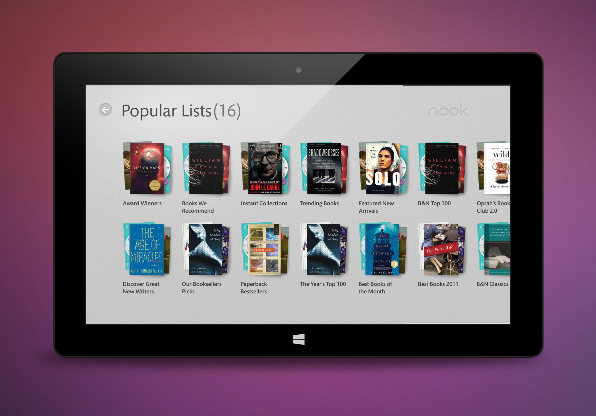Nook Popular Lisits