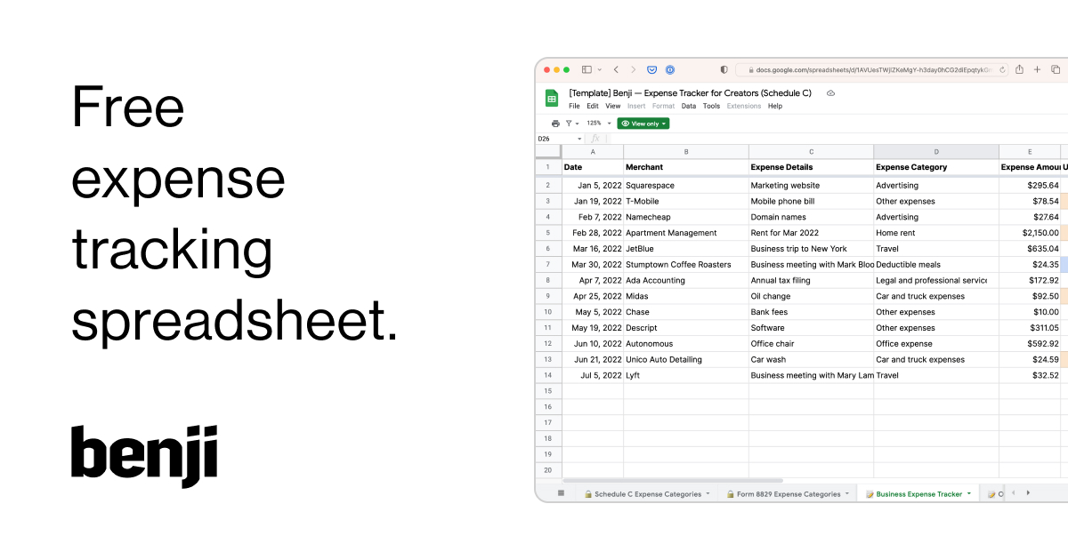 Free Business Expense Tracking Spreadsheet 2023 