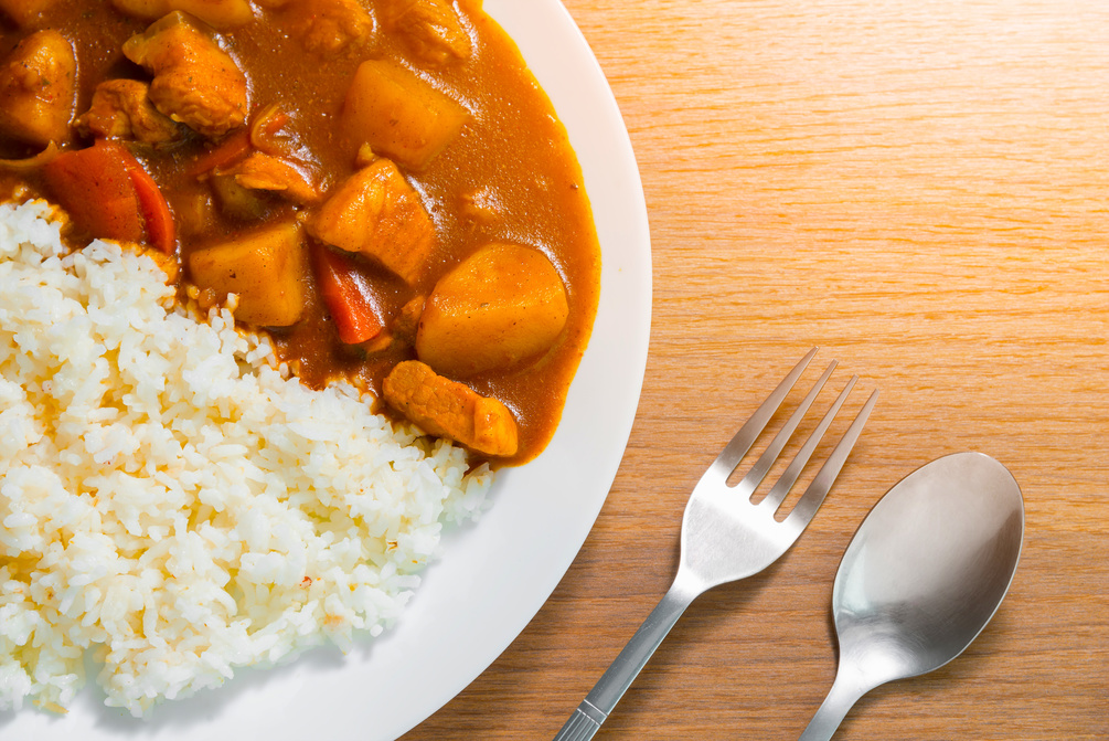 Tofu and sweet potato curry with rice Recipe