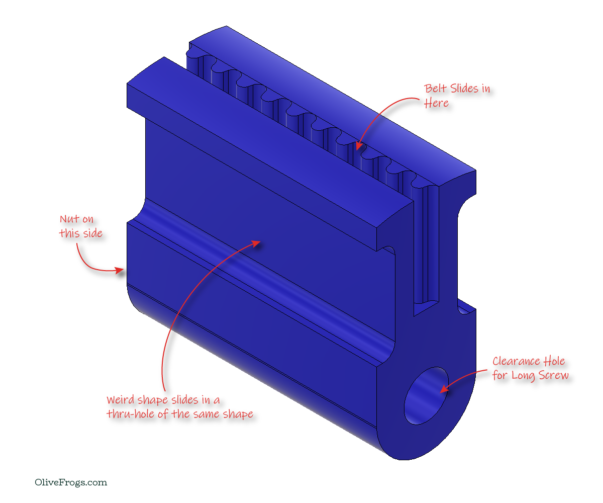 CoreXY Sliding Belt Retainer Rev01