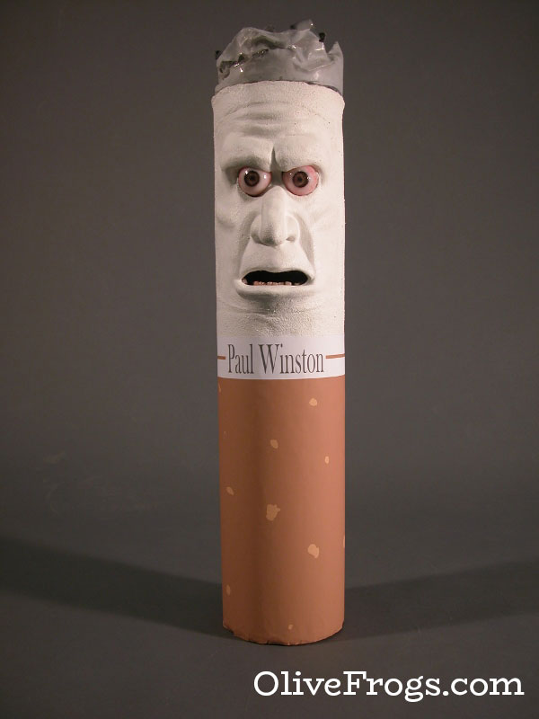 Completed 2 foot tall animatronic disgruntled cigarette.