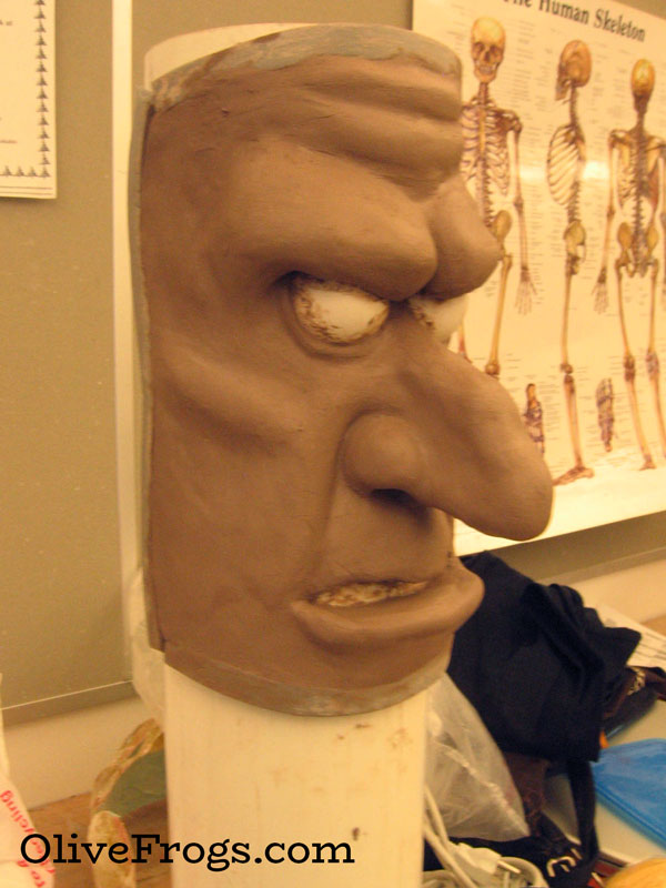 More sculpting progress of a 2ft tall cigarette's face