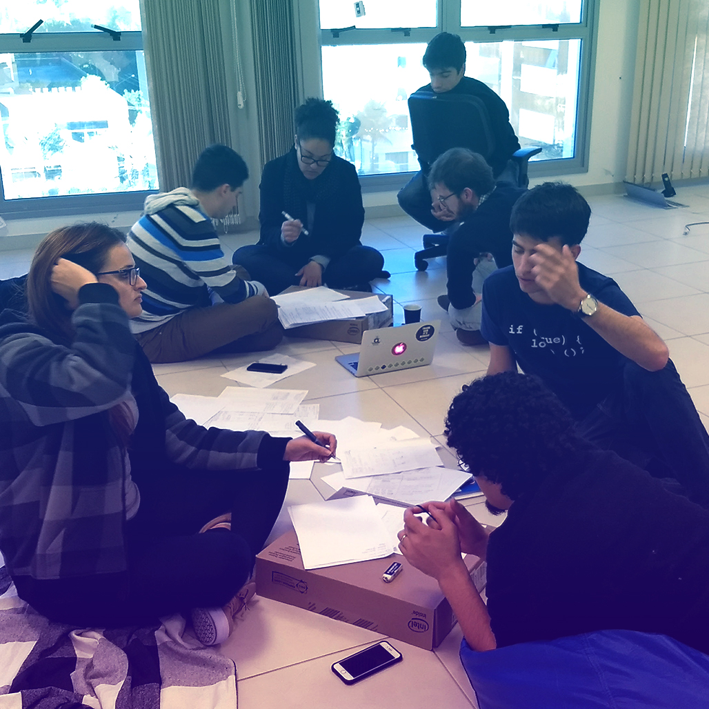Team members sketching