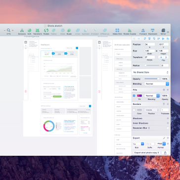 Prototype being built in Sketchapp