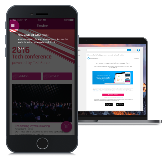 Onboarding message in the app and instructional email