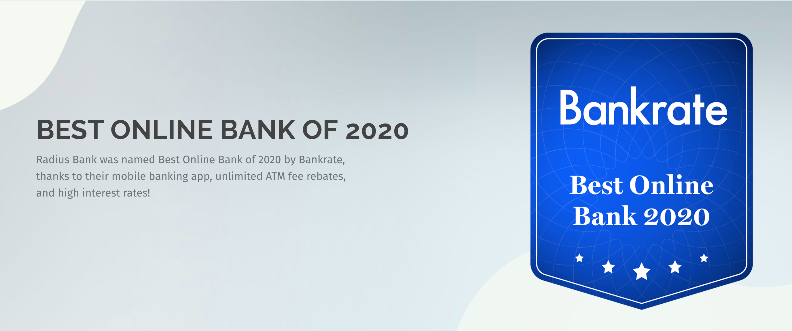 why radius bank was ranked the 1