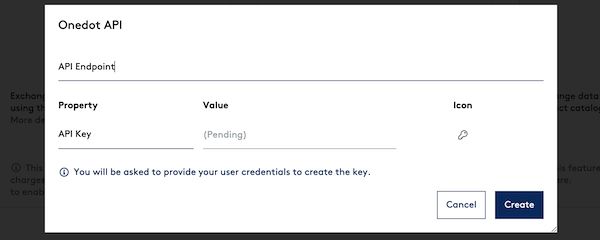 Erstellen von Onedot API Keys