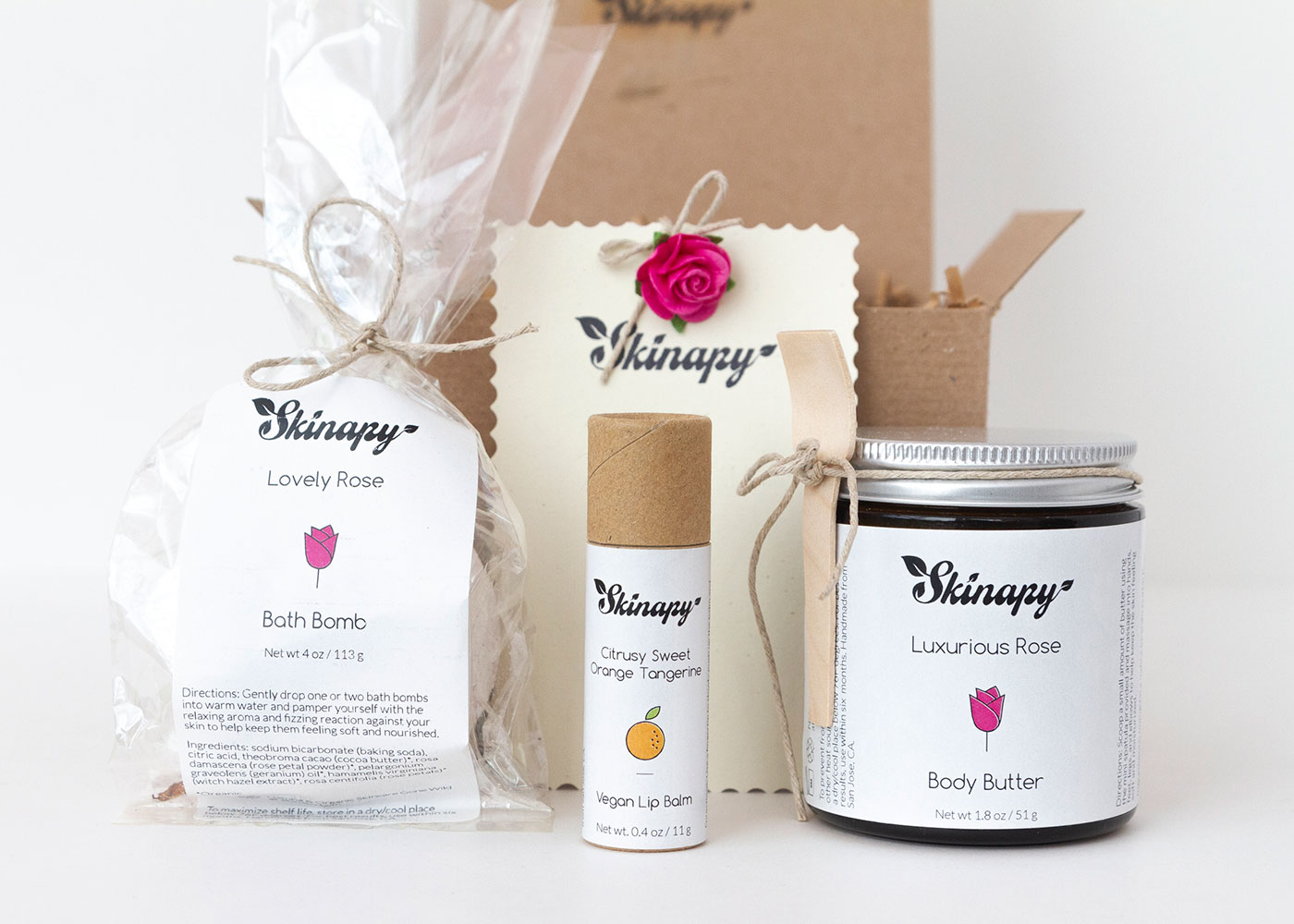 Skinapy Natural & Organic Essential Body Bath Gift Set (3 Items)