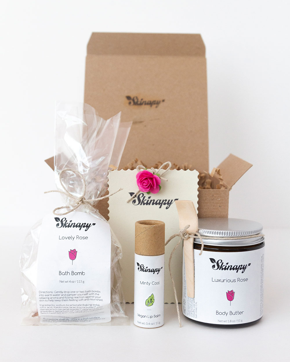 Skinapy Natural & Organic Essential Body Bath Gift Set (3 Items)