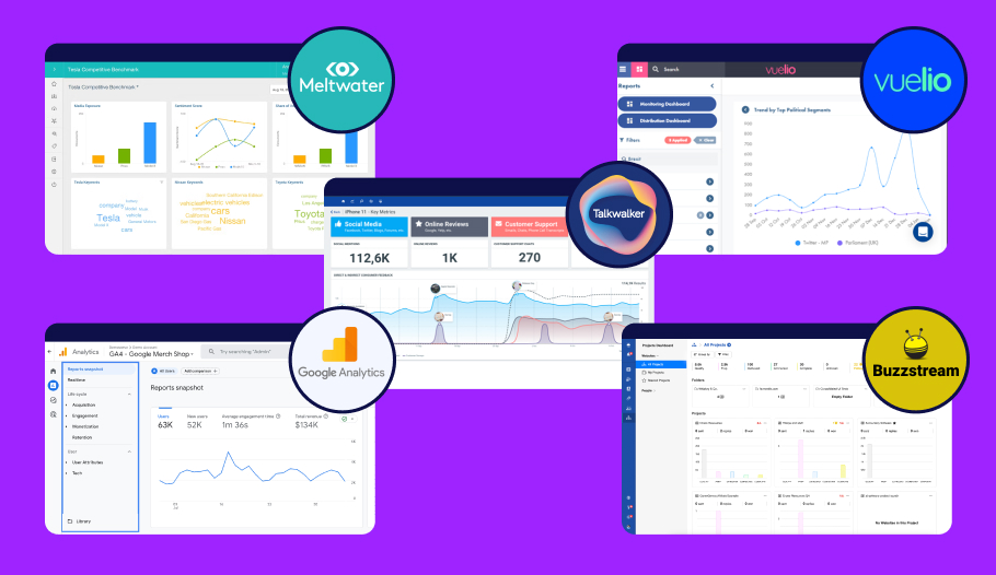 Screenshots of Tools and technologies for PR measurement