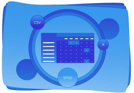 Export completion matrix data in CSV, Excel and SPSS format