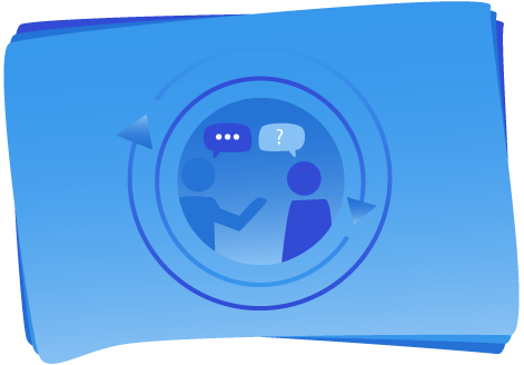 Participant and moderator holding a recurring conversation