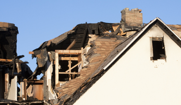 roof damages due to fire