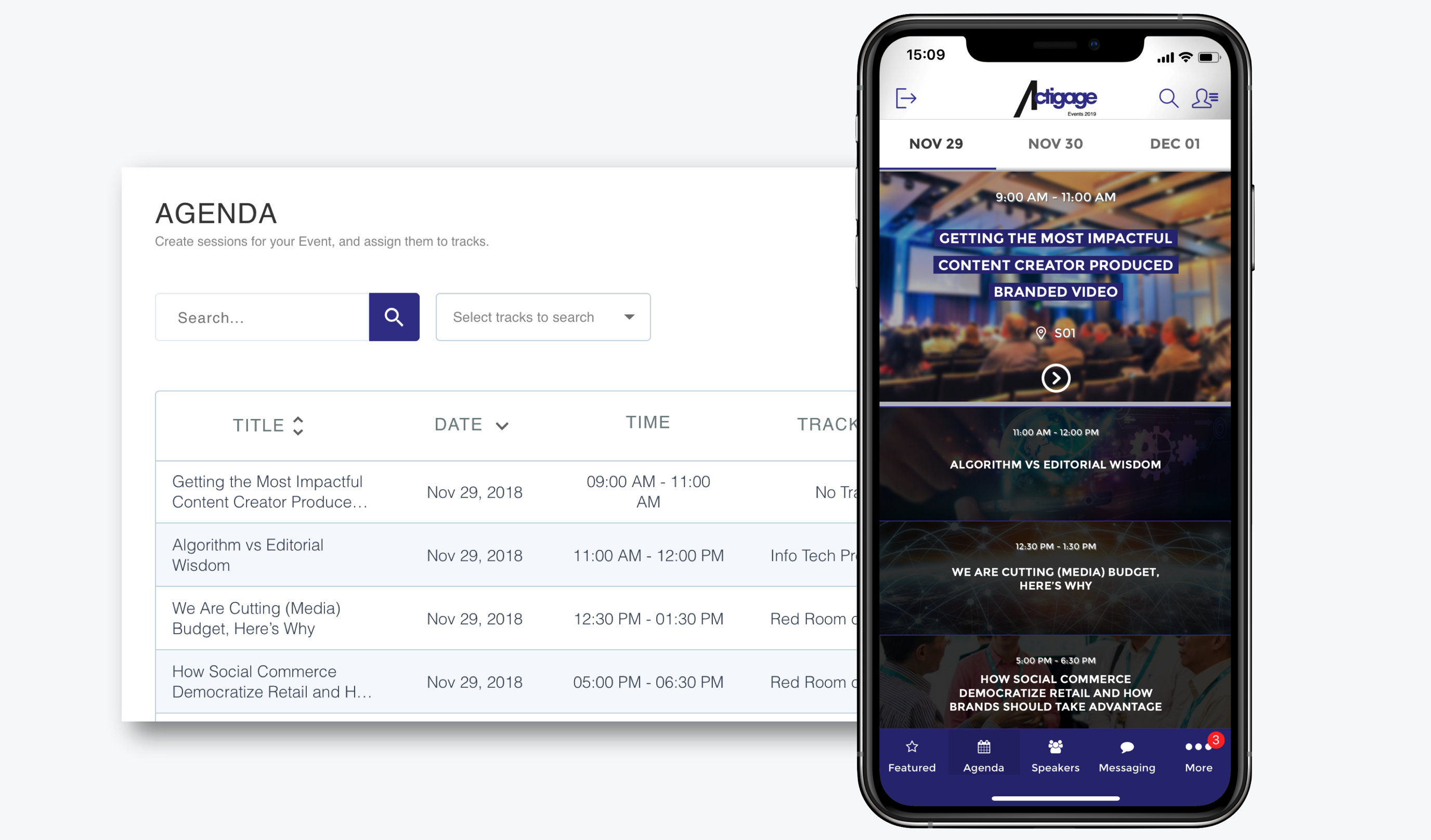 Mobile Event App Features Actigage