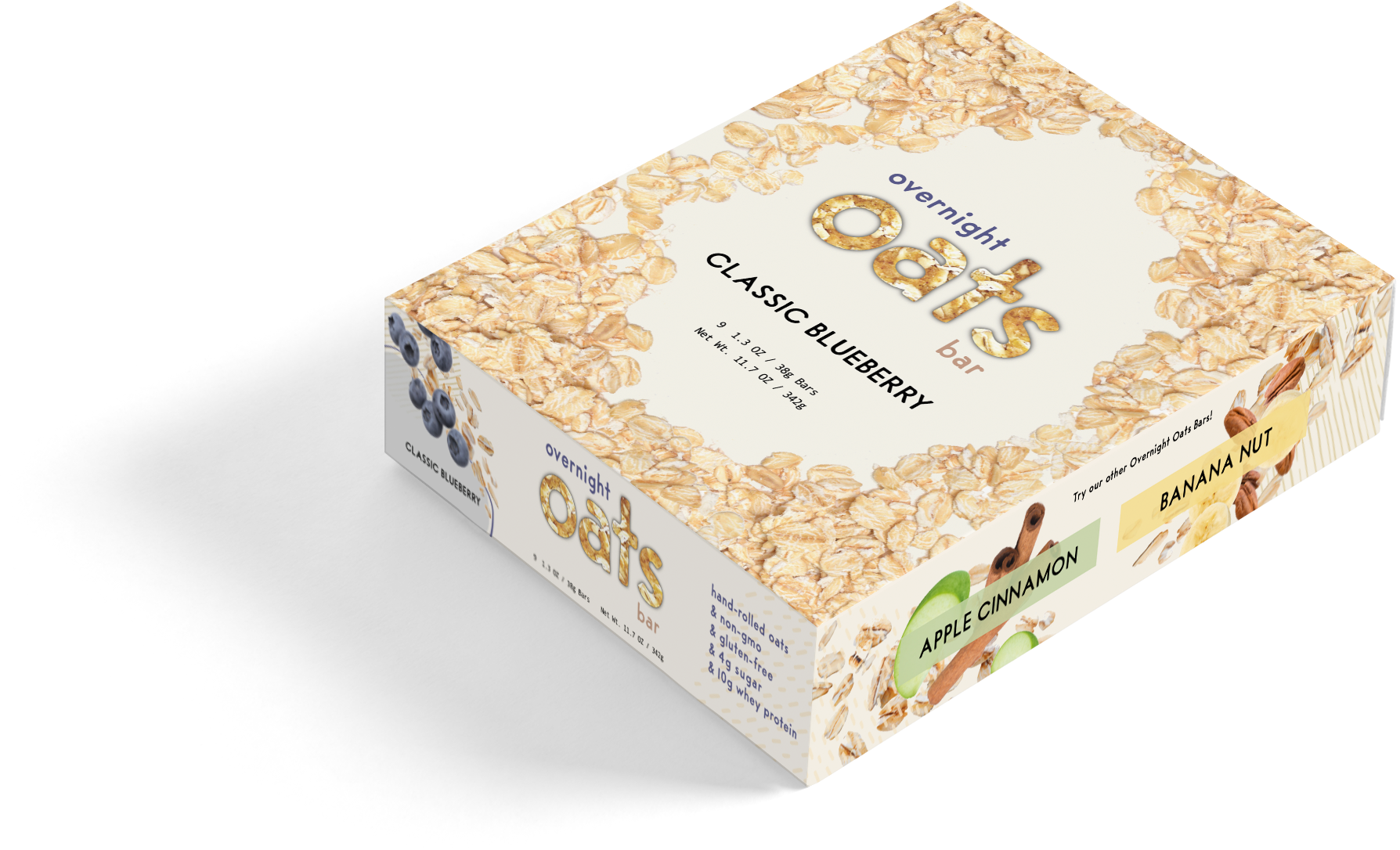 A box of Overnight Oats Classic Blueberry