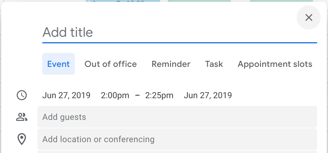 Google Calendar customized event