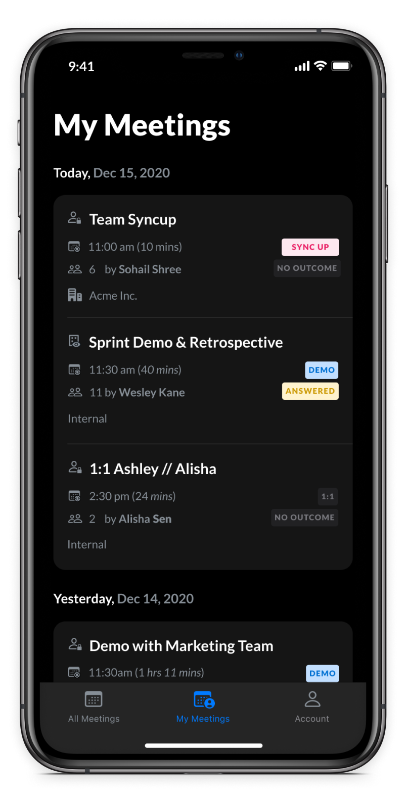 Watch video meeting recordings in dark mode