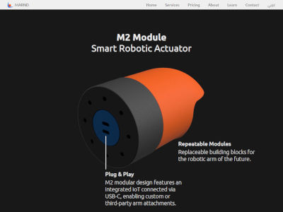 M2 module product landing page design