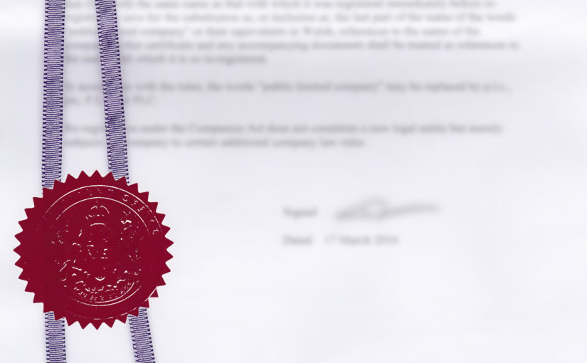 Patent application certificate with blurred details.