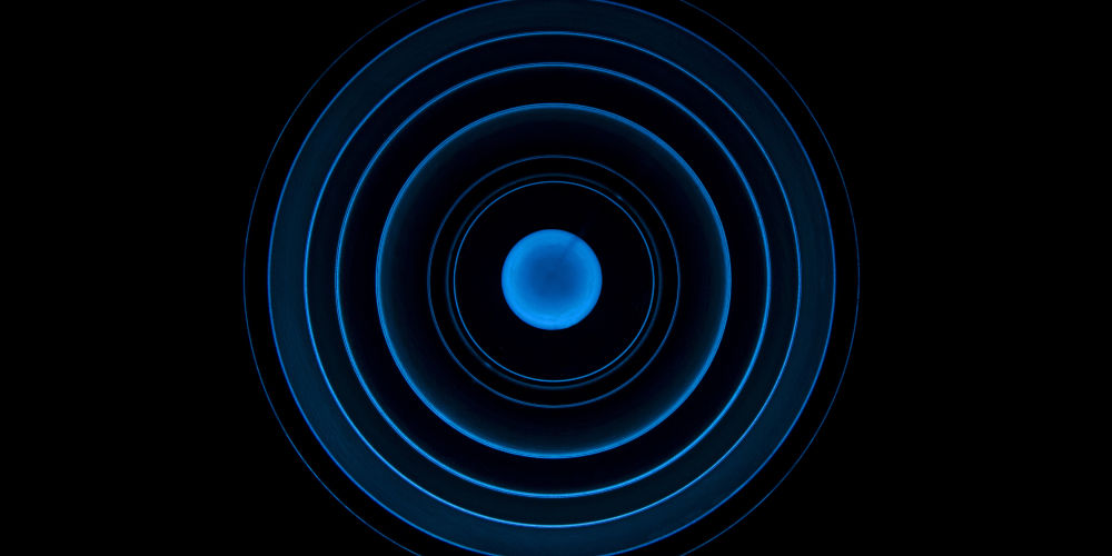 Abstract blue concentric circles