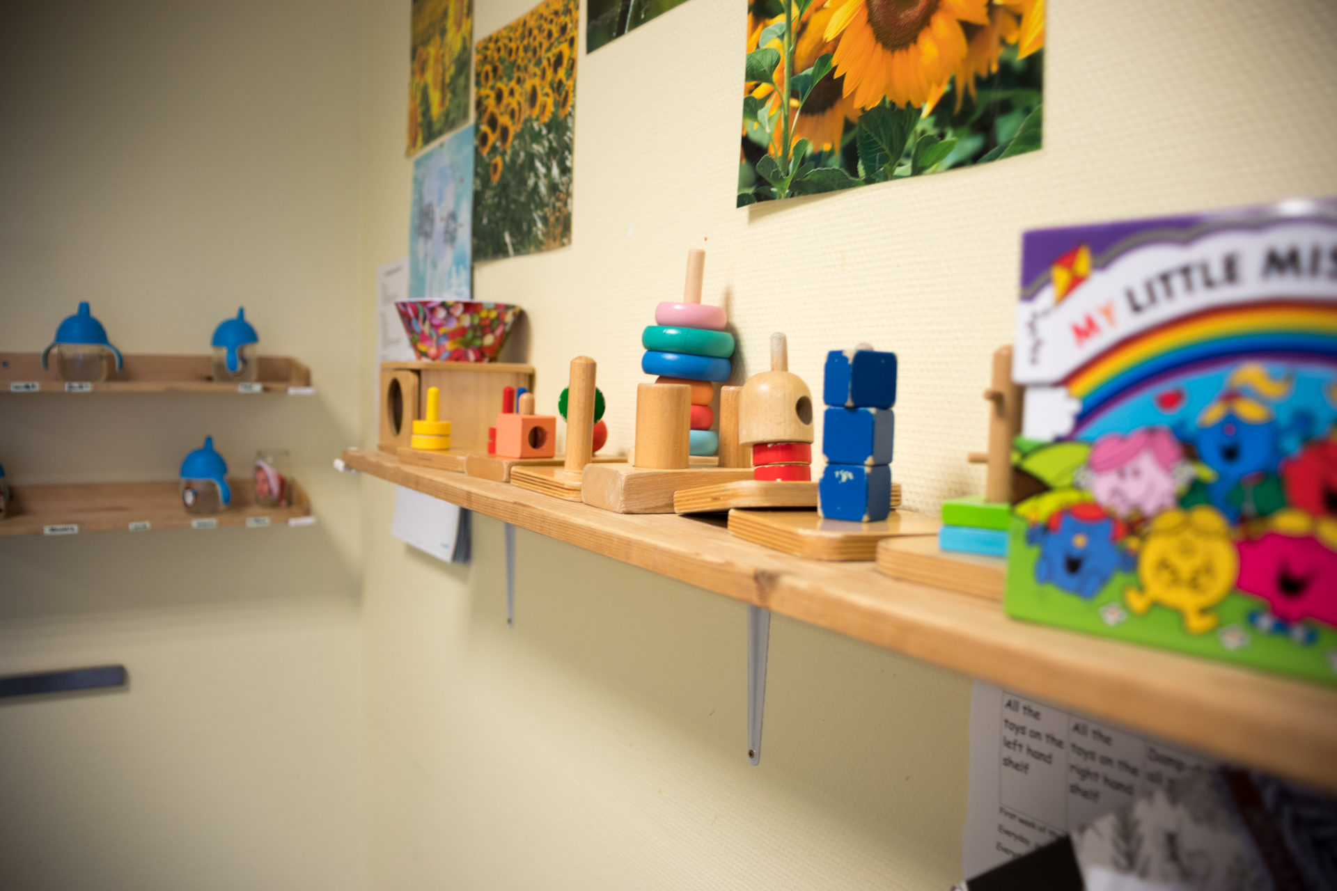 montessori work activity toys shelf sunflower