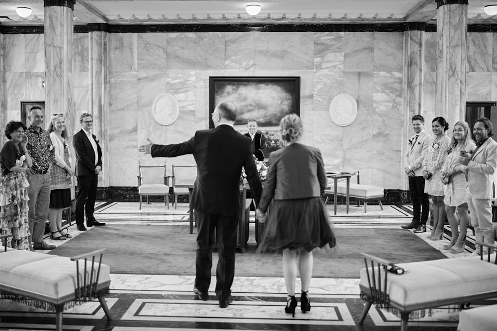 wedding ceremony in the city hall of leiden