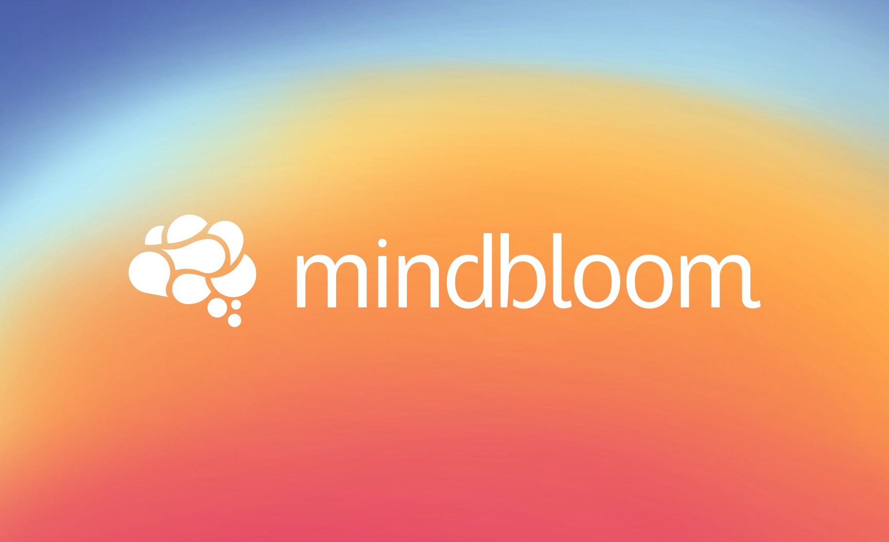 Mindbloom logo on a warm gradient background