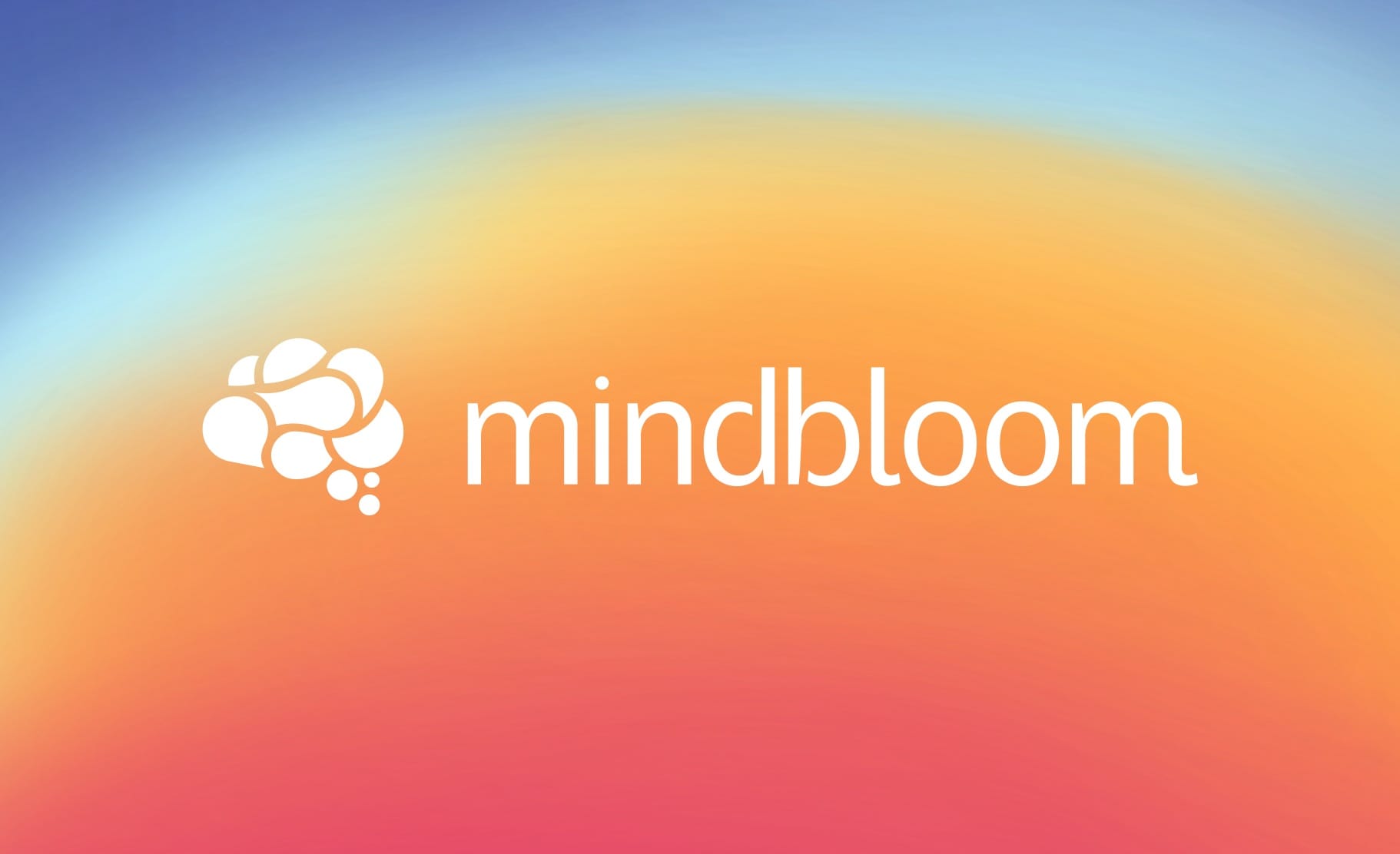 Mindbloom logo on a warm gradient background