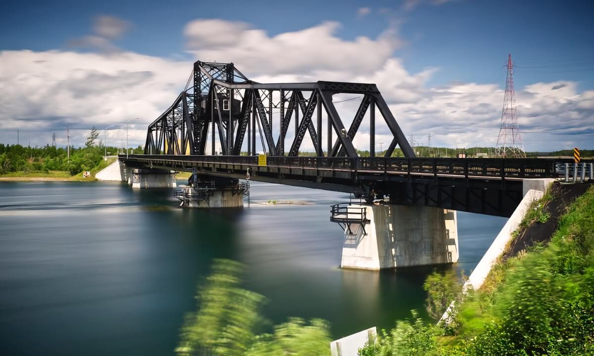 Swing Bridge on Manitoulin Island on a beautiful summer day.