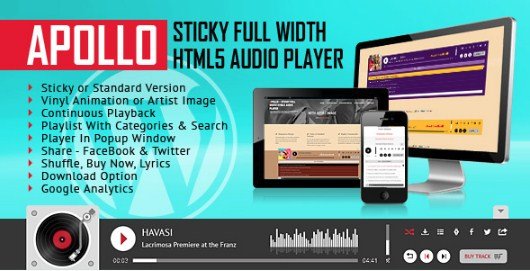 Apollo – Sticky Full Width HTML5 Audio Player Plugin