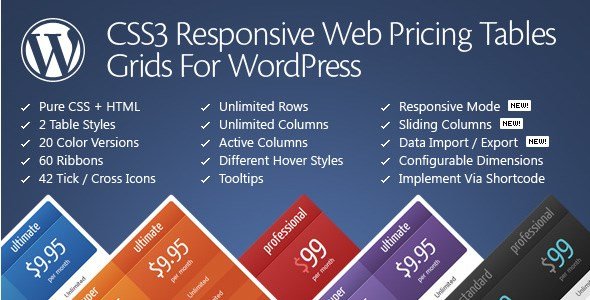 CSS3 Responsive WordPress Compare Pricing Tables CSS3 Responsive WordPress Compare Pricing Tables