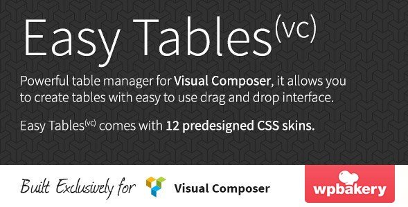 Easy Tables – Table Manager for Visual Composer Easy Tables – Table Manager for Visual Composer