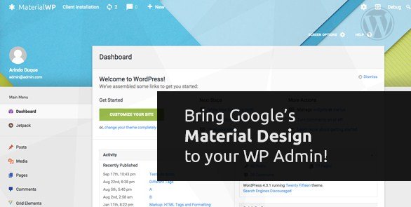 Material WP – Material Design Dashboard Theme