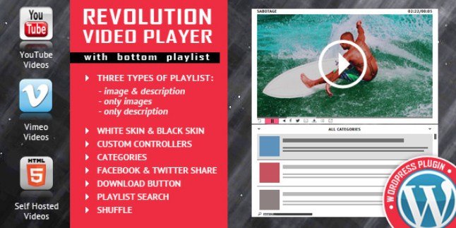 Revolution Video Player With Bottom Playlist Revolution Video Player With Bottom Playlist
