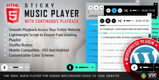 Sticky HTML5 Music Player WordPress Plugin Sticky HTML5 Music Player WordPress Plugin