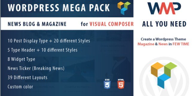 Wordpress Mega Pack for Visual composer Wordpress Mega Pack for Visual composer