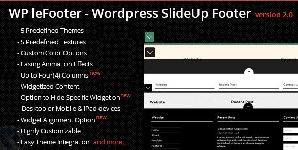 WP leFooter – WordPress SlideUp Footer Plugin WP leFooter – WordPress SlideUp Footer Plugin