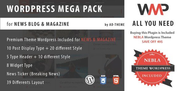 WP Mega Pack for News, Blog and Magazine Plugin WP Mega Pack for News, Blog and Magazine Plugin