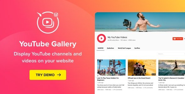 YouTube Plugin – WordPress Gallery for YouTube YouTube Plugin – WordPress Gallery for YouTube