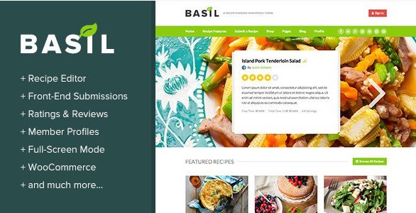 Basil Recipes – A Recipe-Powered WordPress Theme