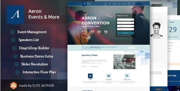 Event, Meeting, Convention & more – Aeron WordPress Theme