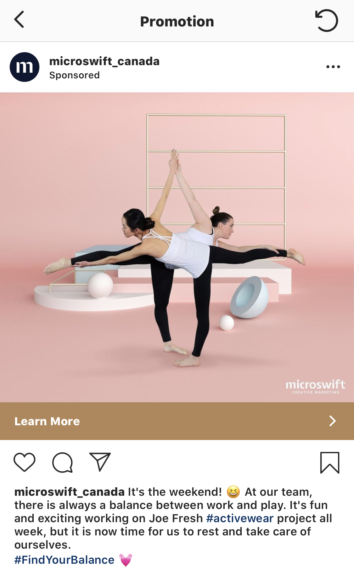 Social media advertising example - Microswift